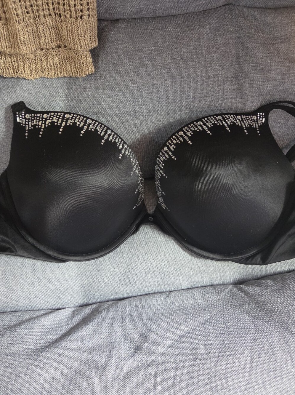 Victoria's Secret Black Hat with Rhinestone Detail